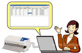 「測定データをパソコンで管理のイメージ」のイラスト