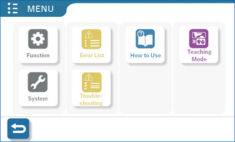 英語仕様：メニュー画面
