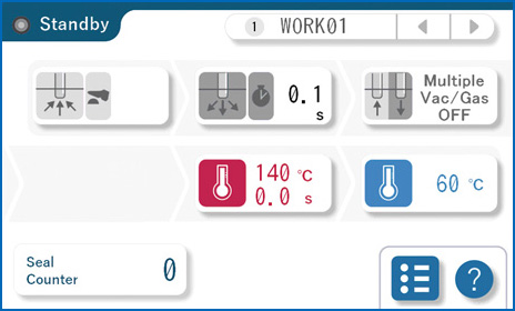 英語仕様：1回ガス充填設定
画面