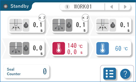 英語仕様：n回ガス充填設定
画面
