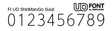 モリサワUDフォント:アラビア数字の印字例写真