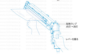操作方法：レバーを握るの解説用イラスト