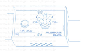 操作方法:樹脂板に応じたワット数にスイッチを切り替えるの解説用イラスト