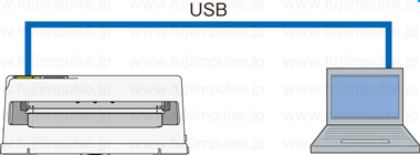 MDiとパソコンとのUSB接続イメージのイラスト