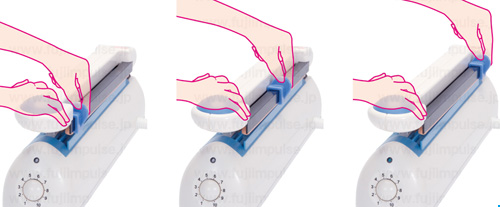 PC-200カッターブレードをスライドする解説用の写真